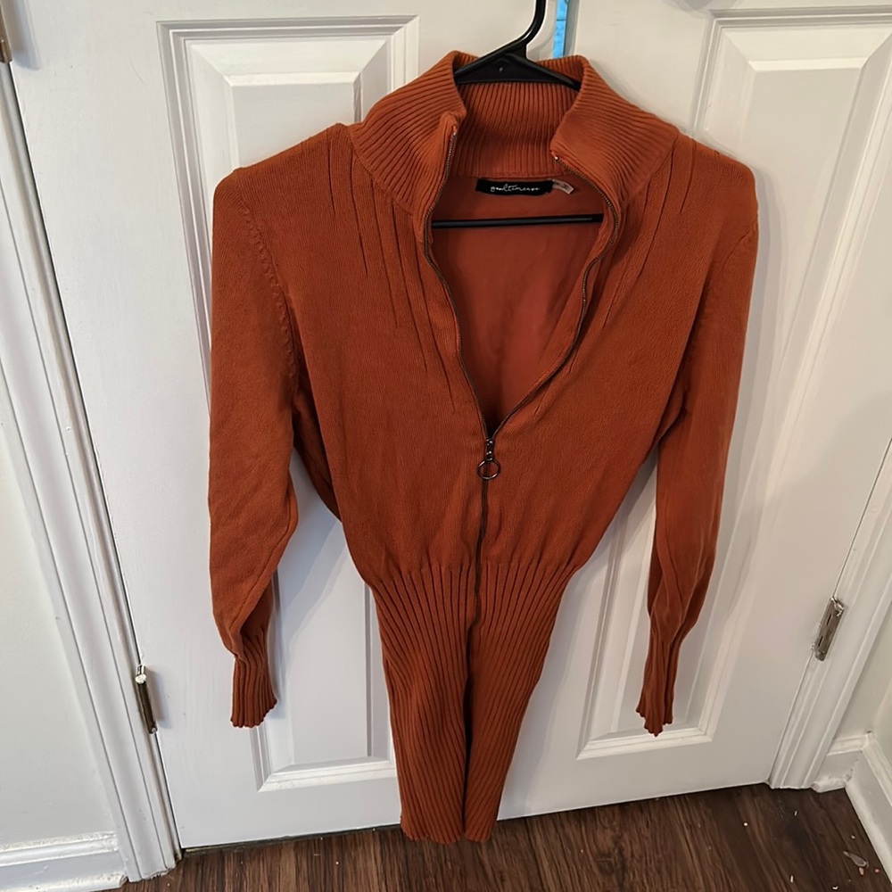 Brown sweater dress